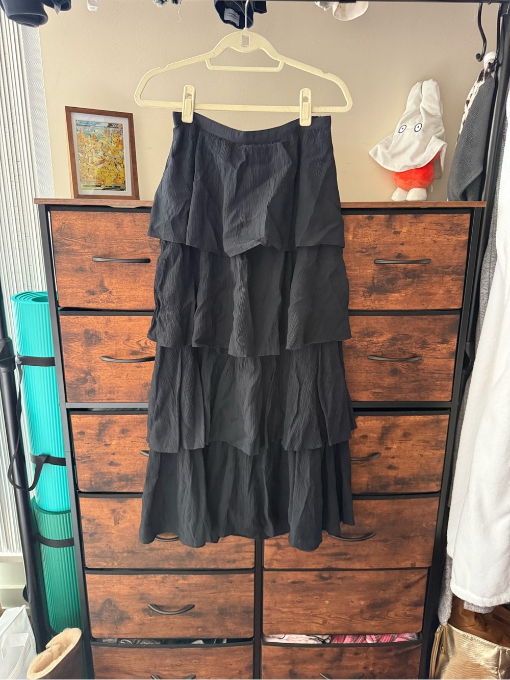 Abercrombie and Fitch Black Tiered Ruffle Maxi Skirt